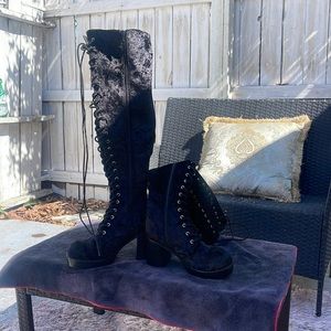 Thigh High Velvet Boots